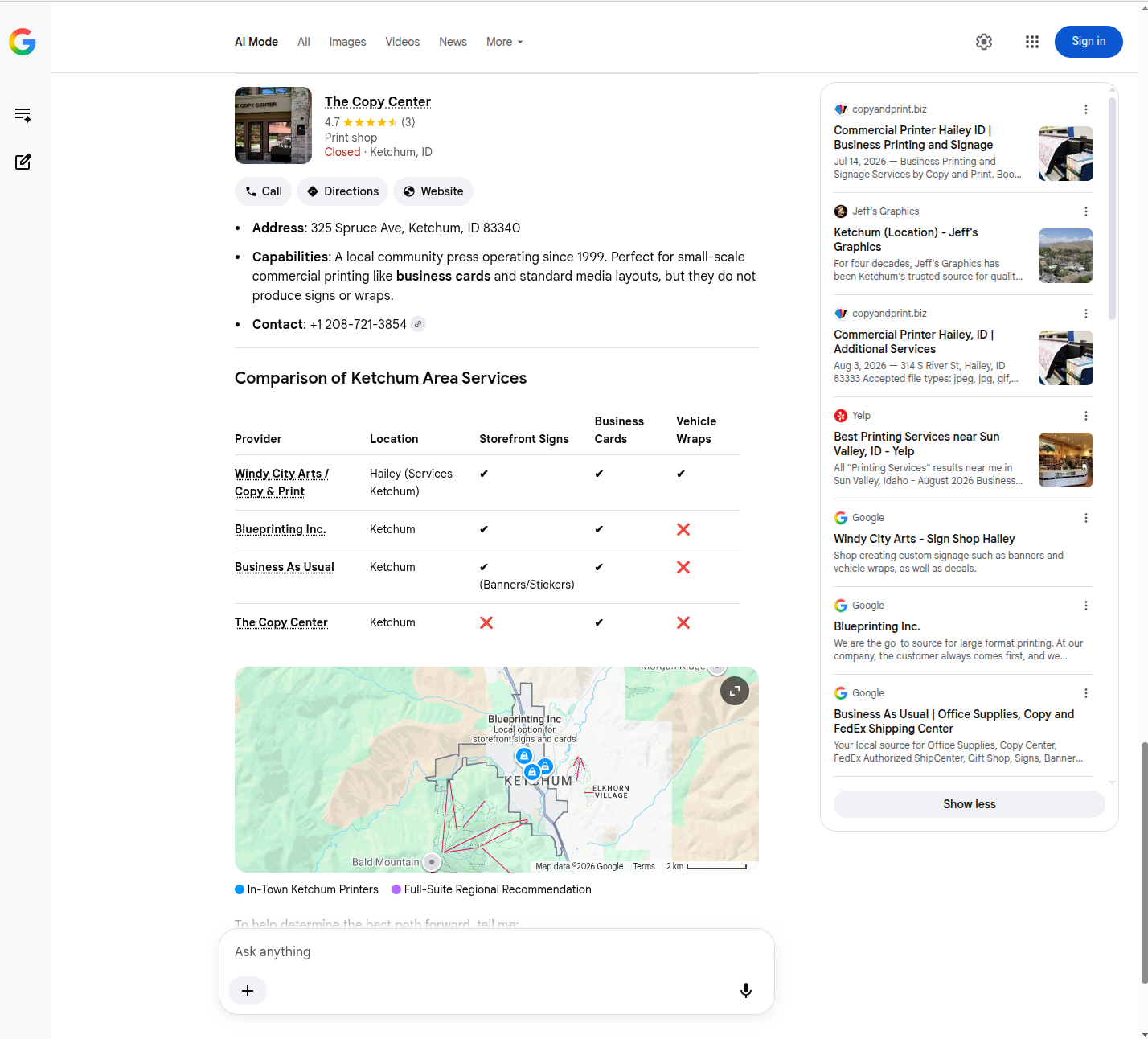 Google AI Mode Q2 screenshot 2